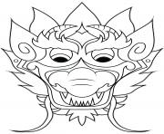 Printable 2018 Chinese New Year Mask Dragon coloring pages